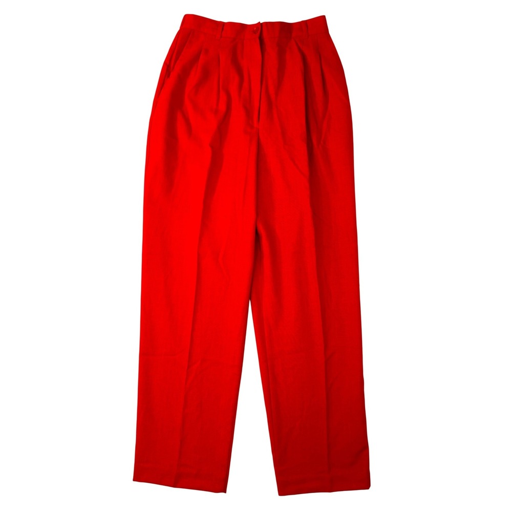 Koret Vintage Red Pleated High Waisted Dress Pants Made in USA Womens Size 10